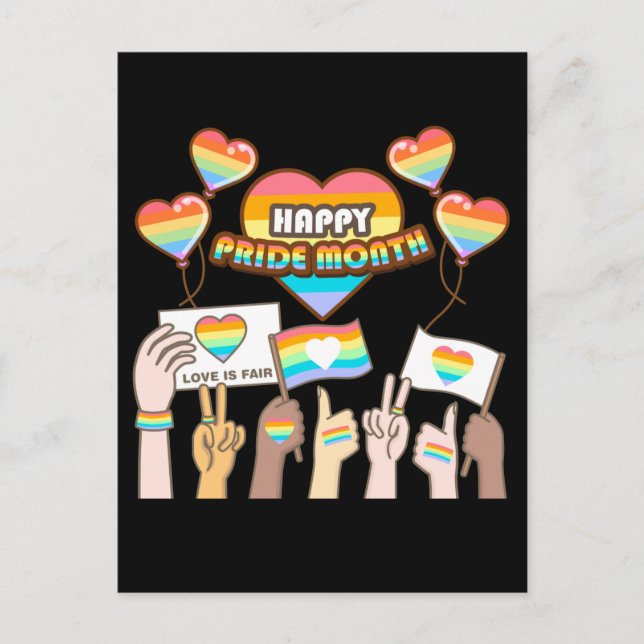 Pride love. Love is fair. Pride month. Poster Postcard (Front)