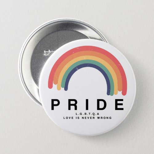 Pride Love Wins Colourful Rainbow LGBTQ Button