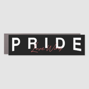 Pride Love Wins Colourful Rainbow LGBTQ Car Magnet
