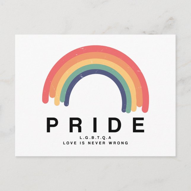 Pride Love Wins Colourful Rainbow LGBTQ Postcard (Front)