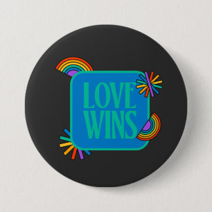 Pride- love wins. Gay rainbow lgbtq Button