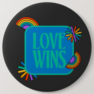 Pride- love wins. Gay rainbow lgbtq Button