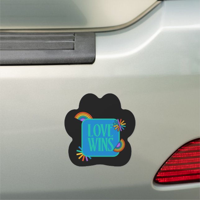 Pride- love wins. Gay rainbow lgbtq       Car Magn Car Magnet (In Situ)
