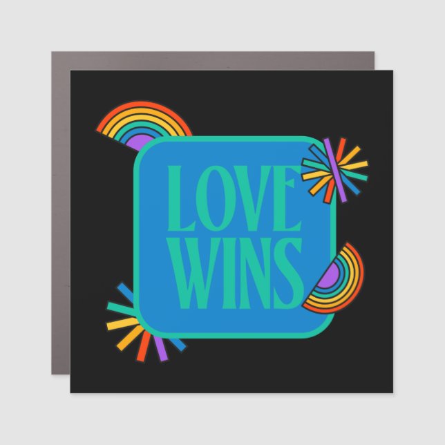 Pride- love wins. Gay rainbow lgbtq      Car Magne Car Magnet (Front)
