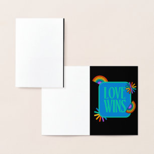 Pride- love wins. Gay rainbow lgbtq      Foil Card