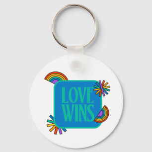Pride- love wins. Gay rainbow lgbtq Keych Keychain