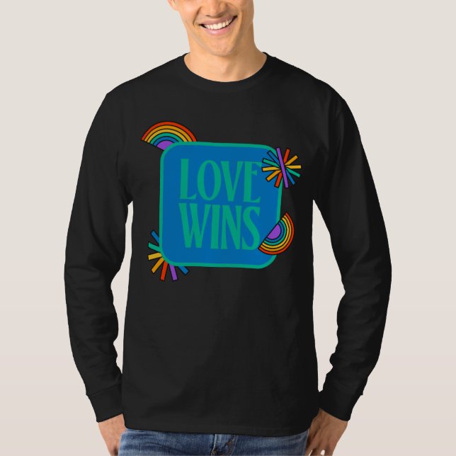 Pride- love wins. Gay rainbow lgbtq    T-Shirt (Front)