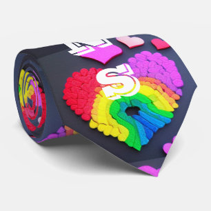 Pride Love Wins Multicolour Love Heart Neck Tie