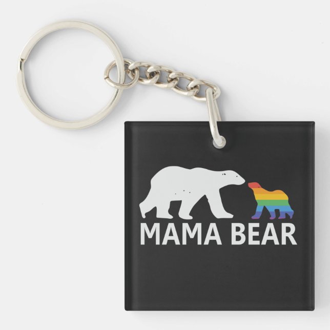  Pride Mama Bear Proud Mom Lgbt Mama Bear Keychain (Front)