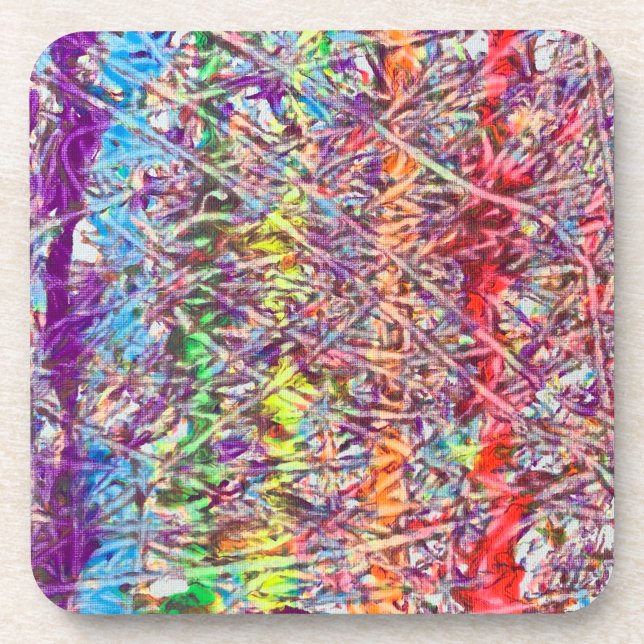 Pride Marble Artwork Button Beverage Coaster (Front)