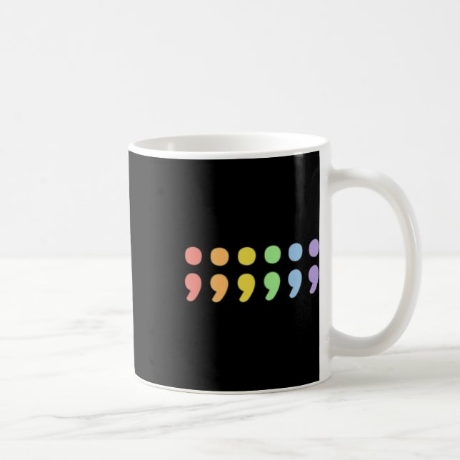 Pride Mental Health Semicolon Lgbtqia+ Lgbt Pastel Coffee Mug (Right)