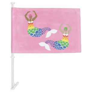 Pride Mermaid Rainbow Flag Tail LGBT Party Flag