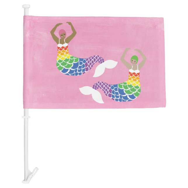 Pride Mermaid Rainbow Flag Tail LGBT Party Flag (Front)