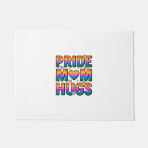Pride Mom Hugs Vintage Rainbow Vector Design_1 Doormat