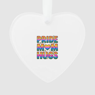Pride Mom Hugs Vintage Rainbow Vector Design_1 Ornament