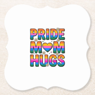 Pride Mom Hugs Vintage Rainbow Vector Design_1 Paper Coaster