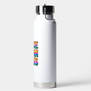 Pride Mom Hugs Vintage Rainbow Vector Design_1 Water Bottle