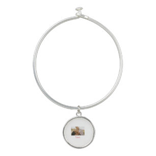 Pride month add gay couple photo name love LQBTQ  Bangle Bracelet
