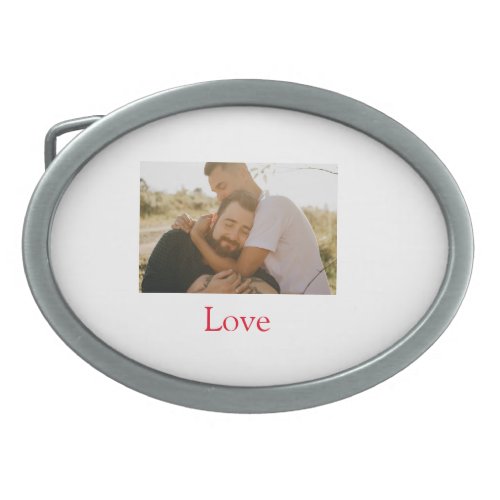 Pride month add gay couple photo name love LQBTQ  Belt Buckle