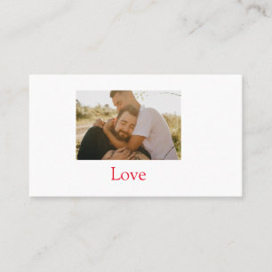 Pride month add gay couple photo name love LQBTQ Business Card