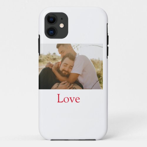 Pride month add gay couple photo name love LQBTQ  iPhone 11 Case
