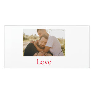 Pride month add gay couple photo name love LQBTQ  Door Sign