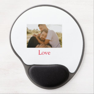 Pride month add gay couple photo name love LQBTQ  Gel Mouse Pad