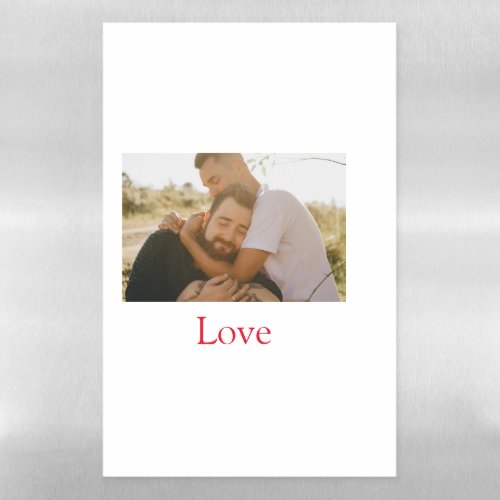 Pride month add gay couple photo name love LQBTQ  Magnetic Dry Erase Sheet
