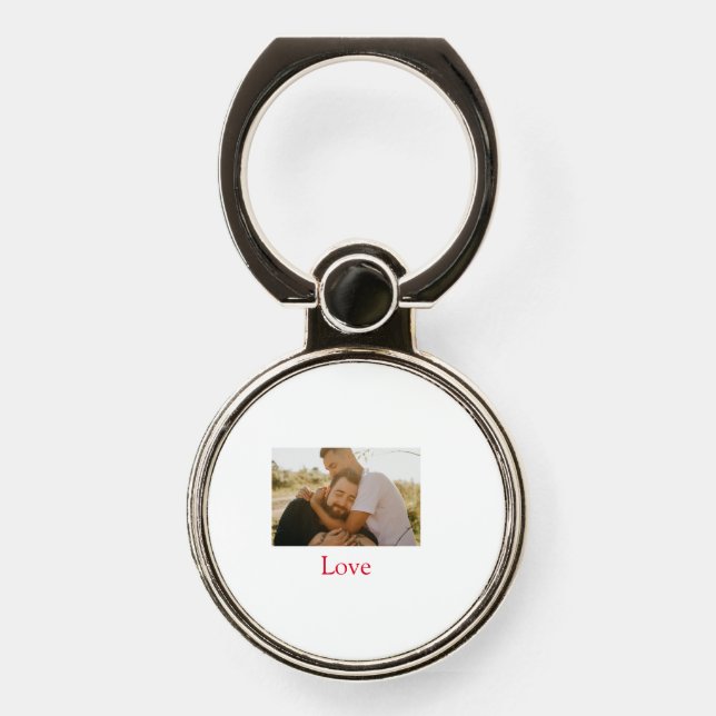 Pride month add gay couple photo name love LQBTQ  Phone Ring Stand (Front)