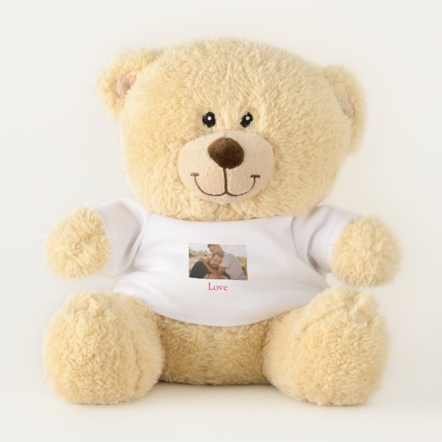 Pride month add gay couple photo name love LQBTQ  Teddy Bear (Front)