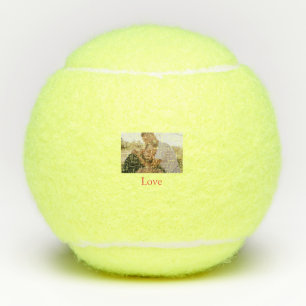 Pride month add gay couple photo name love LQBTQ Tennis Balls