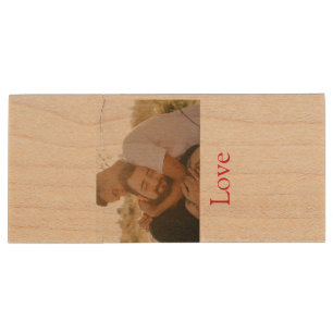Pride month add gay couple photo name love LQBTQ Wood Flash Drive