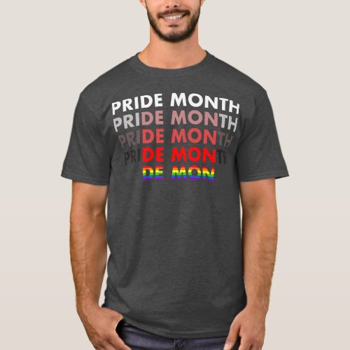 Pride Month Demon  Funny Sarcastic Proud Rainbow F T_Shirt