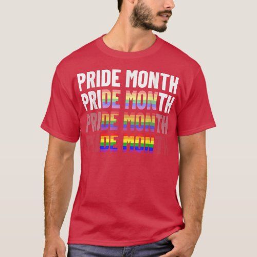 Pride Month Demon LGBT Community Gay Pride Colors  T_Shirt