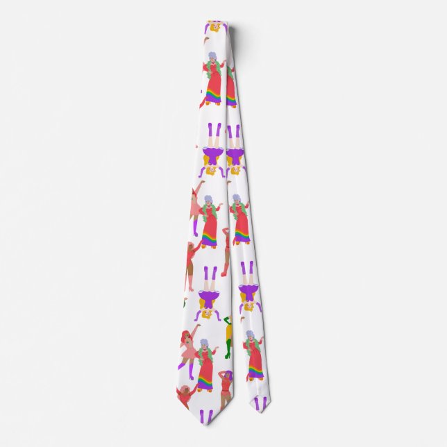 pride month drag queens lgbt transwomen neck tie (Front)