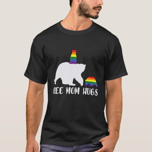 Pride Month Free Mom Hugs Lgbt Rainbow Flag T_Shirt