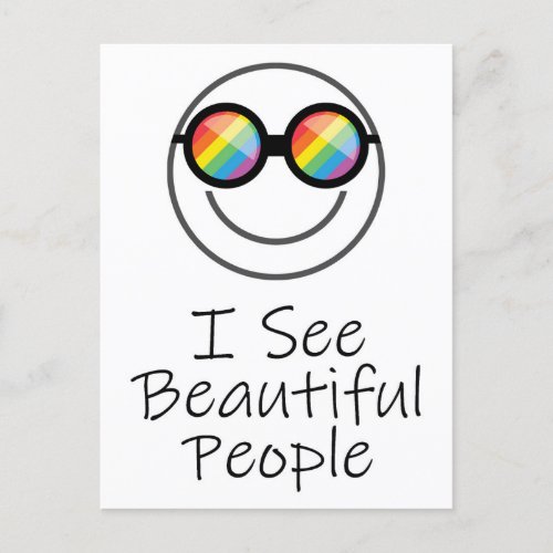 Pride Month I See Beautiful People Rainbow Glasses Postcard