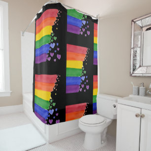 Pride Month Lesbian, gay, With rainbow Shower Curtain