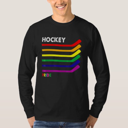 Pride Month LGBT Gay Transgender Flag Ice Hockey S T_Shirt