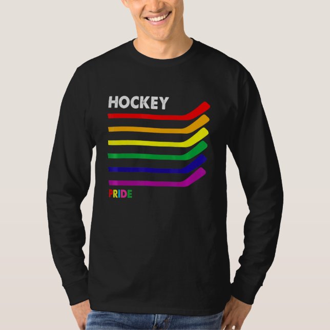 Pride Month LGBT Gay Transgender Flag Ice Hockey S T-Shirt (Front)