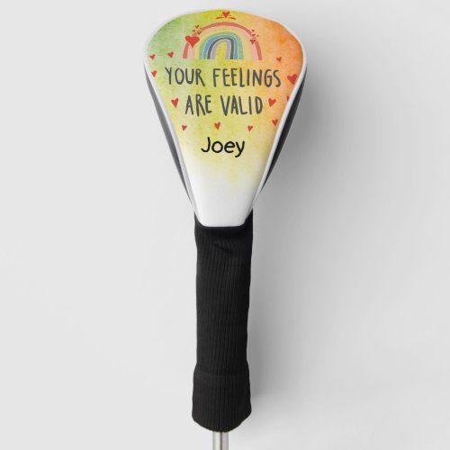 Pride month LGBT Queer your feelings are valid  Golf Head Cover