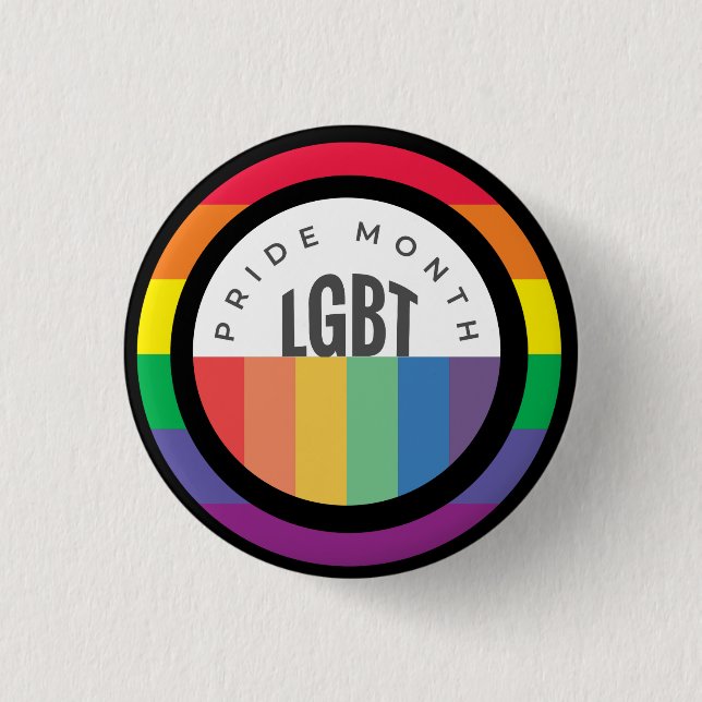 Pride Month  LGBT with rainbow theme Button (Front)