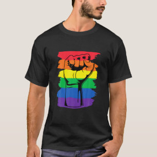 Pride Month Merch LGBT Rainbow Fist LGBTQ Gay Prid T-Shirt