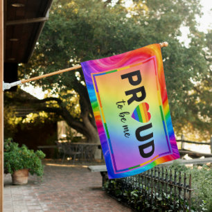 Pride Month Proud To Be Me Rainbow  House Flag