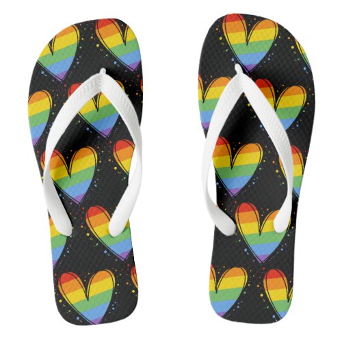 Pride Month Rainbow LGBTQ Love Flip Flops