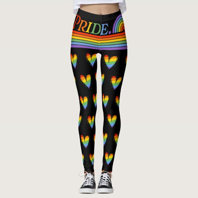 Pride Month Rainbow LGBTQ Love Leggings (Front)