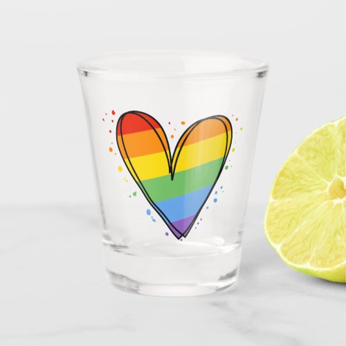 Pride Month Rainbow LGBTQ Love Shot Glass