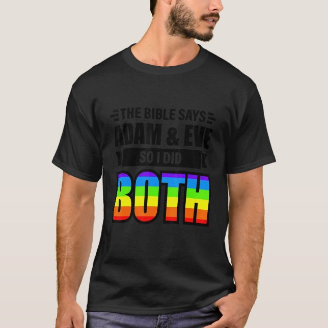 Pride Month The Bible Says Adam And Eve T-Shirt (Front)