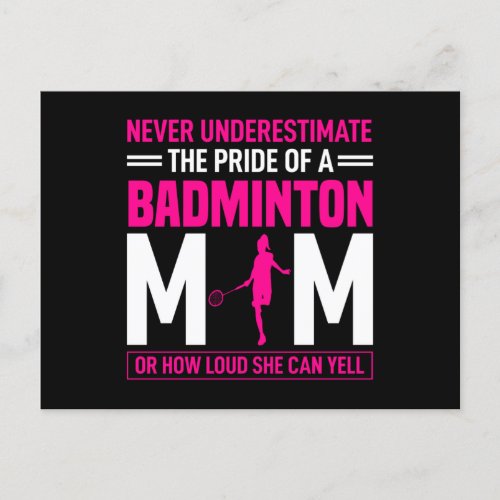Pride of a Badminton Mom Postcard