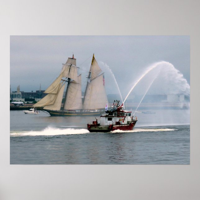Pride of Baltimore and fire boat Poster (Front)